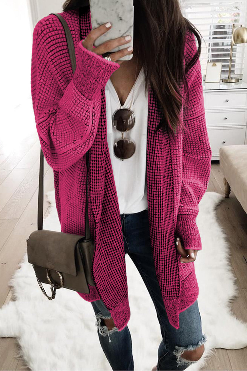 Casual Pink Cardigan Outfit